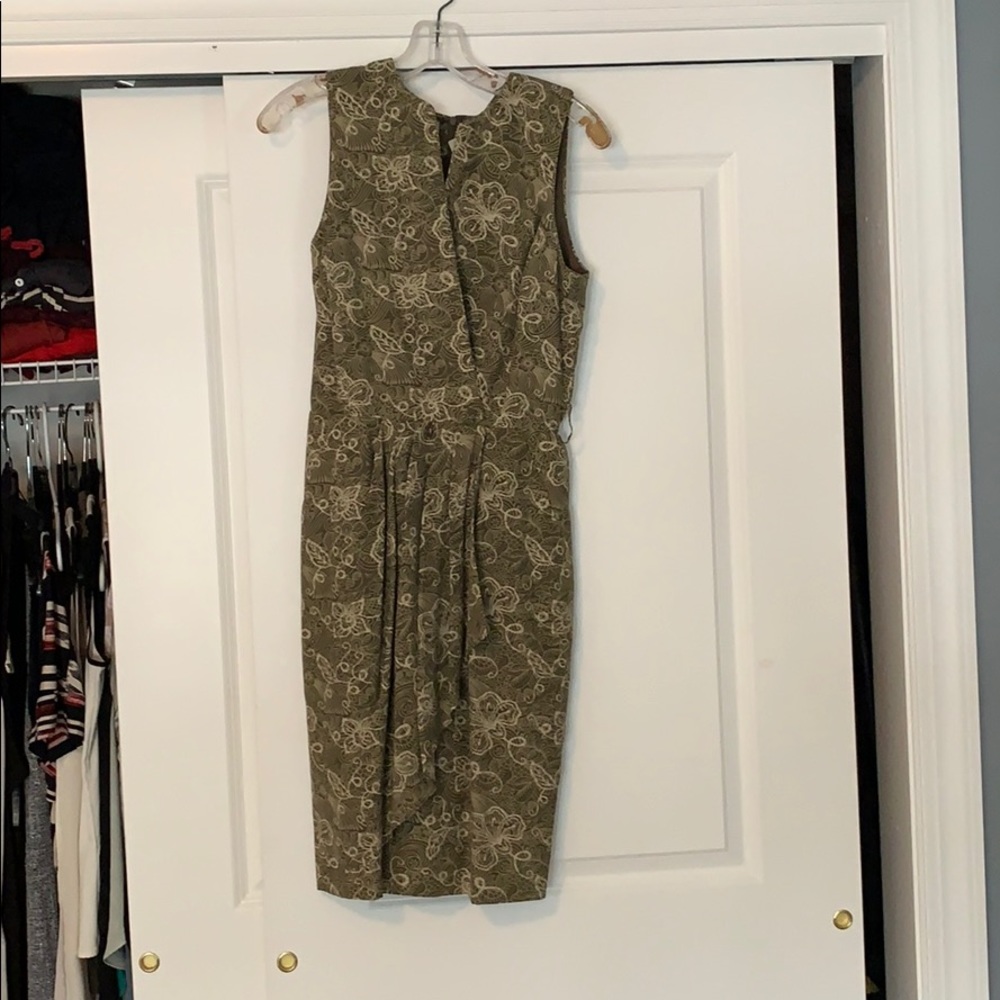 Green floral print dress
